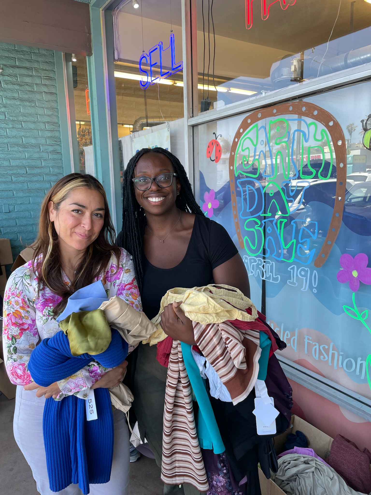 Group of customers showing their dollar finds